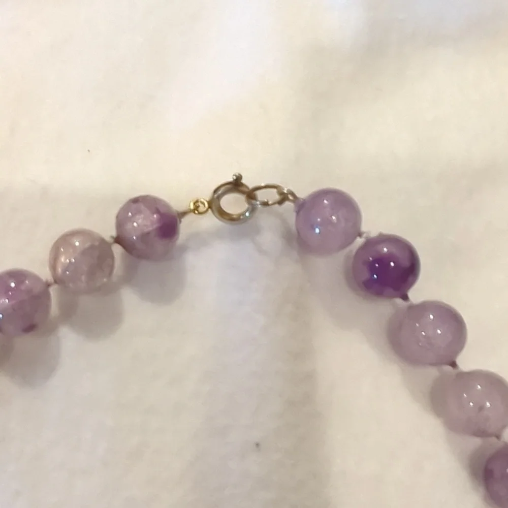 Purple/Lavender ball‎ necklace